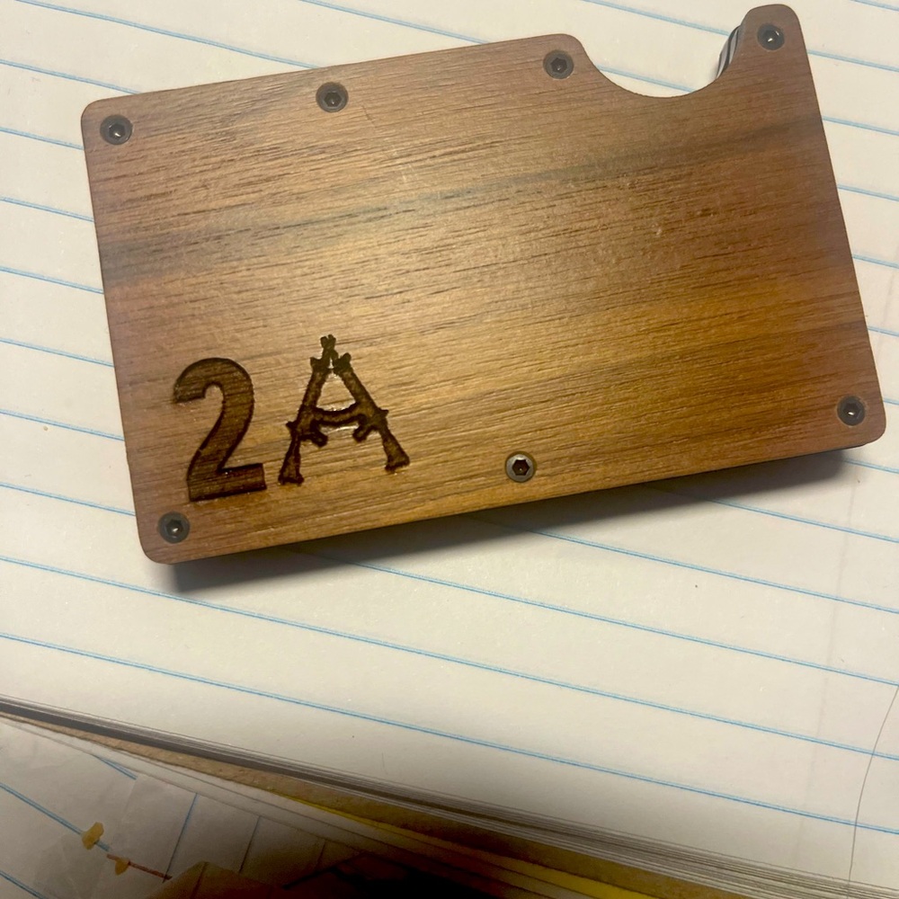 Walnut Card Wallet with Cash Clip